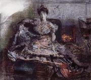 The Portrait of Isabella  near the fireplace Mikhail Vrubel